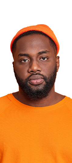 Man with orange beanie