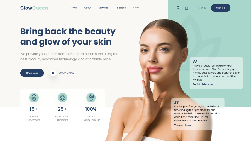 GlowQueen SPA Preview